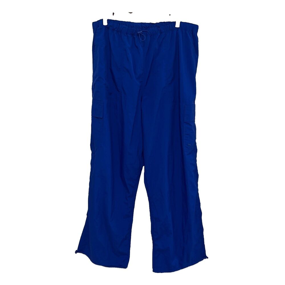 NWT Victoria's Secret PINK Blue Parachute Cargo Pants Women's XL Y2K